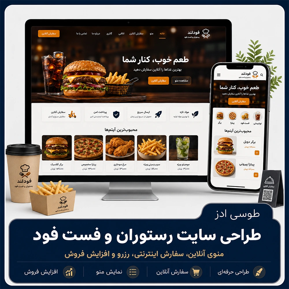 طراحی سایت رستوران و فست فود